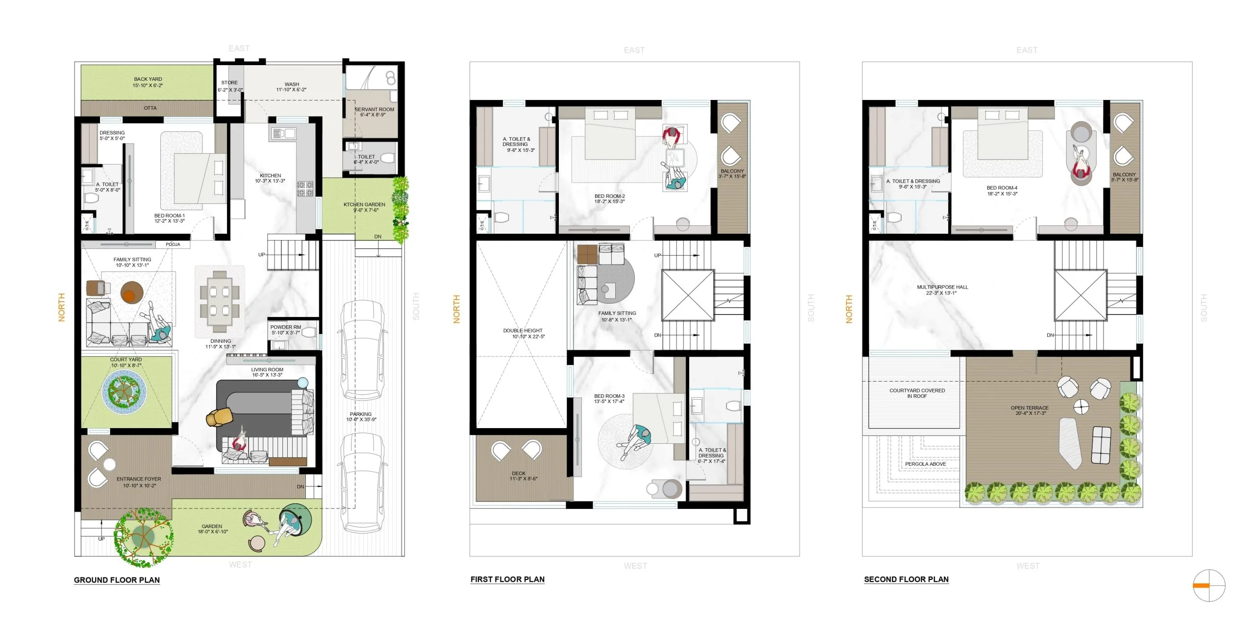 5 BHK 2D Floor Plan