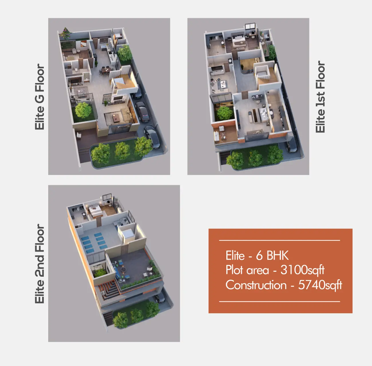 6 BHK Isometric Layout